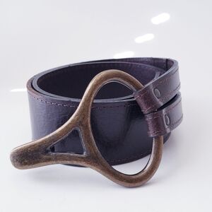 Vintage Belt Shak Dark Brown Leather Belt